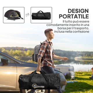 Outsunny Σκηνή τούνελ για 2-4 άτομα με πλευρικά παράθυρα και γάντζο... Outsunny Σκηνή τούνελ για 2-4 άτομα με πλευρικά παράθυρα και γάντζο...