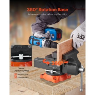 VEVOR Πολυλειτουργική Αντιστρεπτή Μέγγενη 5.5 από Εύκαμπτο Σίδηρο μ...