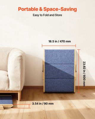 VEVOR Σκάλες Κατοικιδίων Ξύλινες, 3 Βημάτων, για Κρεβάτια, Καναπέδε...