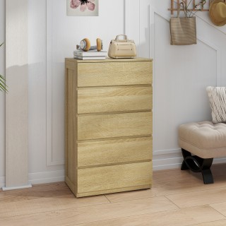 HOMCOM Συρταριέρα 5 Συρτάρια από Ξύλο με Μεταλλικούς Οδηγούς και Σκ...