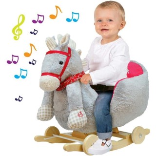 BAKAJI Ξύλινο κουνιστό άλογο με ρόδες και ήχους Πόνι Καρεκλάκι Γκρ... BAKAJI Ξύλινο κουνιστό άλογο με ρόδες και ήχους Πόνι Καρεκλάκι Γκρ...