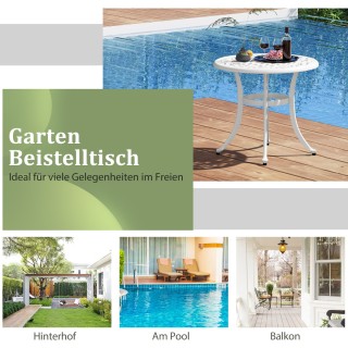 Costway  Στρογγυλό τραπέζι καφέ Ø 60 cm από χυτό αλουμίνιο με ρυθμι...