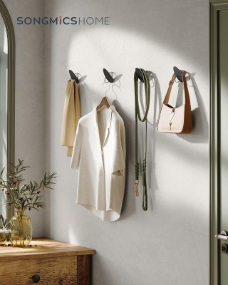 SONGMICS Ανθεκτικές Κρεμάστρες Αυγοειδούς Σχεδίου από Ατσάλι σε Μαύ...