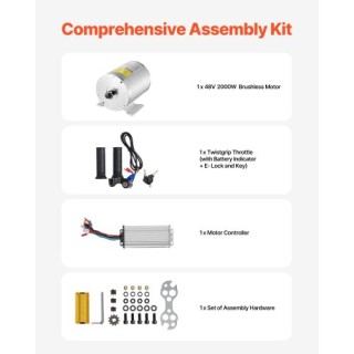 VEVOR Σετ Ηλεκτρικού Κινητήρα 2000W 48V 4300rpm & Ελεγκτής Ταχύτητα...