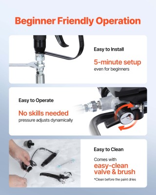 VEVOR Ηλεκτρικός Αερόσπρευστης Βαφής 650W με Καρότσι - Υψηλής Πίεση...