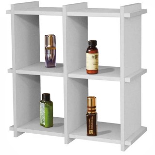 BAKAJI  Ράφι Βιτρίνα Βιβλιοθήκη Ράφια σε Λευκό Ξύλο Πολλαπλών Χρήσε...