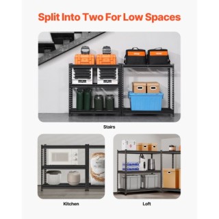 VEVOR Ράφια Αποθήκευσης 5 Επιπέδων Ρυθμιζόμενα Βαρέως Τύπου για Γκα...