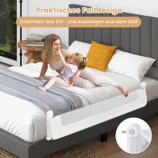 Costway Πτυσσόμενο Κάγκελο Κρεβατιού 152 εκ. για Παιδιά με Ασφαλή Σ...