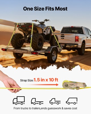 VEVOR Ιμάντες Δεσίματος με Καστάνια, 38.1 mm x 3 m, 3000 kg, 4 Τεμά... VEVOR Ιμάντες Δεσίματος με Καστάνια, 38.1 mm x 3 m, 3000 kg, 4 Τεμά...