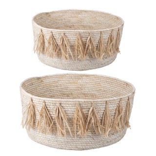Villa DEste Σετ από 2 φυσικά καλάθια με φούντες Natural 5922761 Villa DEste Σετ από 2 φυσικά καλάθια με φούντες Natural 5922761