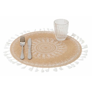 Villa DEste  Σετ 6 τμχ Στρογγυλό σουπλά 38 εκ από γιούτα και πολυεσ...