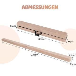 Costway 270 εκ Πτυσσόμενη Δοκός Ισορροπίας για Παιδιά με Λαβή Μεταφ...