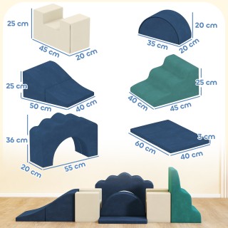 AIYAPLAY Σετ από 7 Απαλά Τούβλα Κατασκευών για Παιδιά Έως 3 Ετών, Κ...