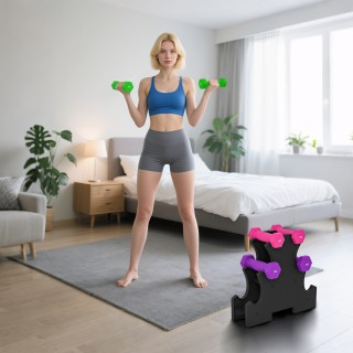 SPORTNOW Σετ με Βάρη Χειρός με Στήριγμα, 6 Συνολικά Βάρη 2x1 kg, 2x...