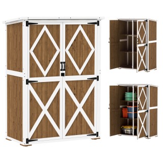 Outsunny Ξύλινη Αποθήκη Κήπου από Έλατο με 2 Ράφια και 2 Πόρτες, 11... Outsunny Ξύλινη Αποθήκη Κήπου από Έλατο με 2 Ράφια και 2 Πόρτες, 11...