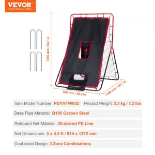 VEVOR Δίχτυ Ανάκρουσης Μπέιζμπολ & Σόφτμπολ 3x4.5 ft 2-σε-1 Switch ... VEVOR Δίχτυ Ανάκρουσης Μπέιζμπολ & Σόφτμπολ 3x4.5 ft 2-σε-1 Switch ...