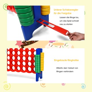 Costway Παιχνίδι Σύνδεσε Τέσσερα με 42 Δαχτυλίδια 104 εκ. SP37158BL Costway Παιχνίδι Σύνδεσε Τέσσερα με 42 Δαχτυλίδια 104 εκ. SP37158BL
