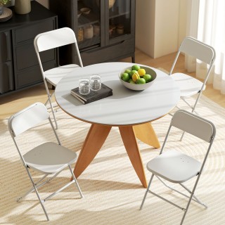 HOMCOM Σετ 4 Πτυσσόμενες Καρέκλες με Οπές Αποστράγγισης από Πλαστικ...