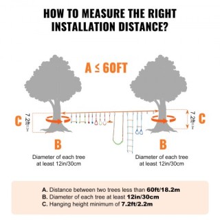 Πίστα Ninja Warrior 2x60 ft με 14 Εμπόδια για Παιδιά - VEVOR  RZX60...