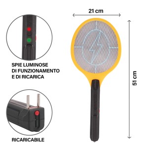 Kooper Racchetta elettrica per insetti ricaricabile con spina 5 W F...