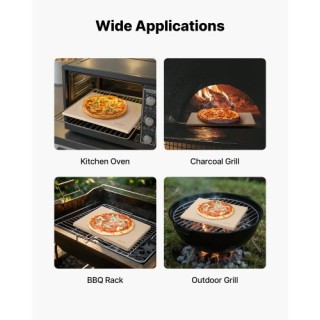 VEVOR Πέτρινη Πλάκα Πίτσας Cordierite 508 x 355 mm με Ξύστρα PP PSS...