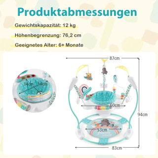 Costway Μωρού Στράτα με Ρυθμιζόμενο Ύψος και Παιχνίδια - Μπλε BC101...