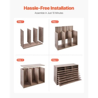 VEVOR Ξύλινος Οργανωτής Λογοτεχνίας 27 Θέσεων Μαύρο-Γκρι WJJEKBHB5G...