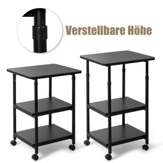 Costway Ρυθμιζόμενη 3-όροφη βάση εκτυπωτή με επιφάνειες από μασίφ ξ...