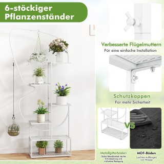 Costway  Μεταλλικό Πολυεπίπεδο Ράφι Φυτών με Σχέδιο Πεταλούδας – 56...