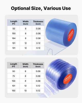 VEVOR Διάφανη Κουρτίνα PVC, 30,8 μ μήκος x 30,5 εκ πλάτος, Θερμομον... VEVOR Διάφανη Κουρτίνα PVC, 30,8 μ μήκος x 30,5 εκ πλάτος, Θερμομον...