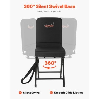 VEVOR Περιστρεφόμενη Πτυσσόμενη Καρέκλα Κυνηγιού με Ατσάλινο Πλαίσι...