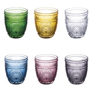 Galileo Σετ 6 ποτήρια νερού 320 ml από γυαλί με ανάγλυφο γεωμετρικό...