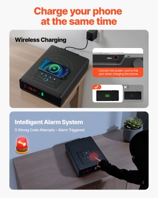 VEVOR Ασφαλές Συρτάρι Πιστόλιου με Δακτυλικό Αποτύπωμα/Κωδικό/Κλειδ... VEVOR Ασφαλές Συρτάρι Πιστόλιου με Δακτυλικό Αποτύπωμα/Κωδικό/Κλειδ...