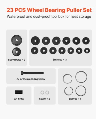 VEVOR Σετ Αφαίρεσης Ρουλεμάν 23 ΤΜΧ για Αυτοκίνητα & Φορτηγά - Διάμ... VEVOR Σετ Αφαίρεσης Ρουλεμάν 23 ΤΜΧ για Αυτοκίνητα & Φορτηγά - Διάμ...