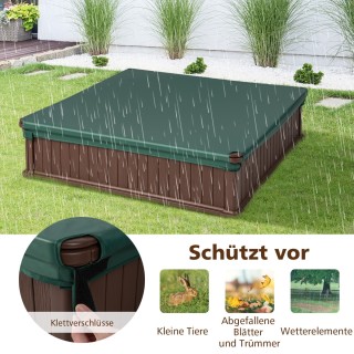 Costway Μεγάλος Ξύλινος Παιδικός Αμμόσακος με Κάλυμμα και Γωνιακά Κ...