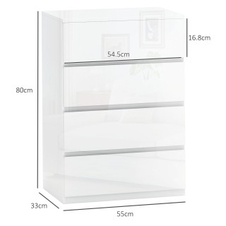 HOMCOM Μοντέρνα Συρταριέρα με 4 Συρτάρια Αντι-Ανατροπής από Ξύλο, ... HOMCOM Μοντέρνα Συρταριέρα με 4 Συρτάρια Αντι-Ανατροπής από Ξύλο, ...