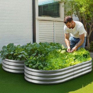 VEVOR Μεταλλικό Υψωμένο Κρεβάτι Κήπου 1.8 x 0.9 x 0.3m Γαλβανισμένο... VEVOR Μεταλλικό Υψωμένο Κρεβάτι Κήπου 1.8 x 0.9 x 0.3m Γαλβανισμένο...