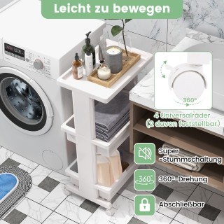 Costway  Τροχήλατο Καρότσι 3 Επιπέδων για Εξοικονόμηση Χώρου και Μέ...