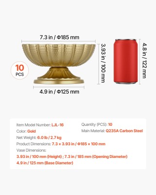 VEVOR 10 Τεμάχια Χρυσά Βάζα Γάμου 12 εκ. για Διακόσμηση Τραπεζιού H... VEVOR 10 Τεμάχια Χρυσά Βάζα Γάμου 12 εκ. για Διακόσμηση Τραπεζιού H...