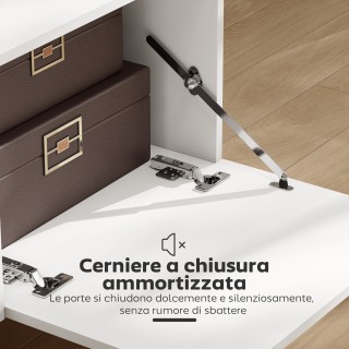 HOMCOM Κινητή Τηλεόραση 70 με 2 Πόρτες με Ράβδωση, Συρτάρι και Ανοι...