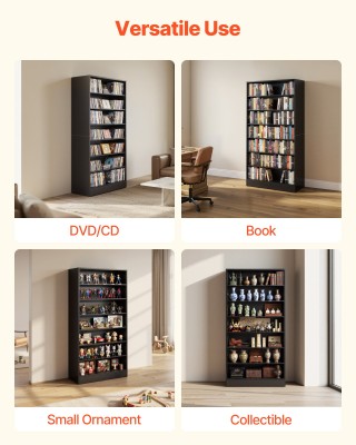 VEVOR Ερμάριο Αποθήκευσης Μέσων, 7 Επιπέδων Οργανωτής DVD, Πολυμέσω... VEVOR Ερμάριο Αποθήκευσης Μέσων, 7 Επιπέδων Οργανωτής DVD, Πολυμέσω...