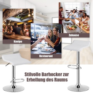 Costway  Σετ 2 Ρυθμιζόμενα Σκαμπό Μπαρ με Πλάτη & Υποπόδιο, 360° Πε...