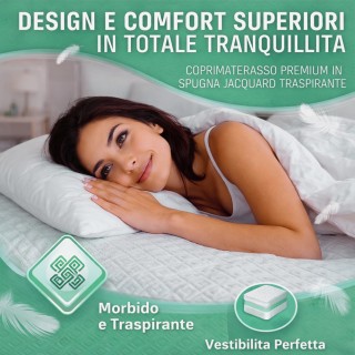 BAKAJI Ελαστικό Καλύμμα Στρώματος 160x190x27εκ Jacquard Αντιαλλεργι...