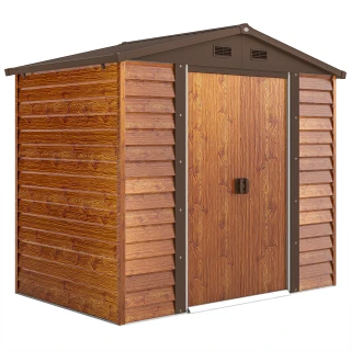 Outsunny Gartenhaus mit Schiebetüren, 2.3x1.5x2m, Braun 845-1...