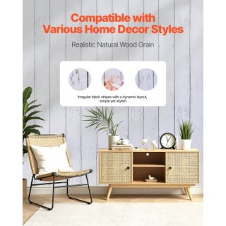 VEVOR Αυτοκόλλητη Ταπετσαρία 45cm x 12m Λευκή Ξύλινη Υφή Αδιάβροχη ... VEVOR Αυτοκόλλητη Ταπετσαρία 45cm x 12m Λευκή Ξύλινη Υφή Αδιάβροχη ...
