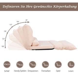 Costway Δαπέδου Πτυσσόμενος Καναπές-Κρεβάτι με 2 Μαξιλάρια & 6-επίπ... Costway Δαπέδου Πτυσσόμενος Καναπές-Κρεβάτι με 2 Μαξιλάρια & 6-επίπ...