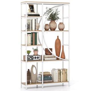 Costway Γεωμετρική Βιβλιοθήκη Ημισελήνου 100 x 30 x 177 cm JV12896NA