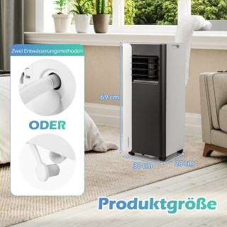 Costway Φορητό Κλιματιστικό 3-σε-1 7000BTU για Χώρους έως 28㎡ Μαύρο...