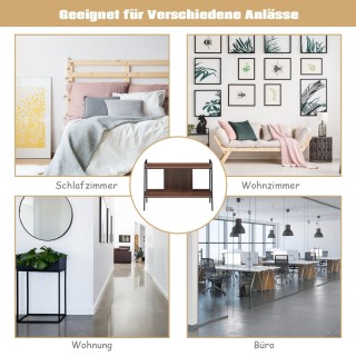 Costway  Μοντέρνα Ραφιέρα Τηλεόρασης με Μεταλλικό Πλαίσιο και Ξύλιν...