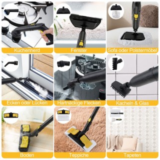 Costway Υψηλής Απόδοσης Καθαριστής Ατμού με Πίεση 5 Bar και Δεξαμεν... Costway Υψηλής Απόδοσης Καθαριστής Ατμού με Πίεση 5 Bar και Δεξαμεν...